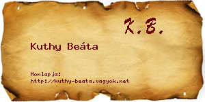 Kuthy Beáta névjegykártya