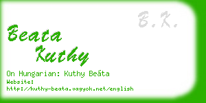 beata kuthy business card