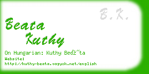 beata kuthy business card